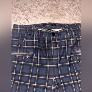 Torrid- teal plaid zipper ankle length work pants